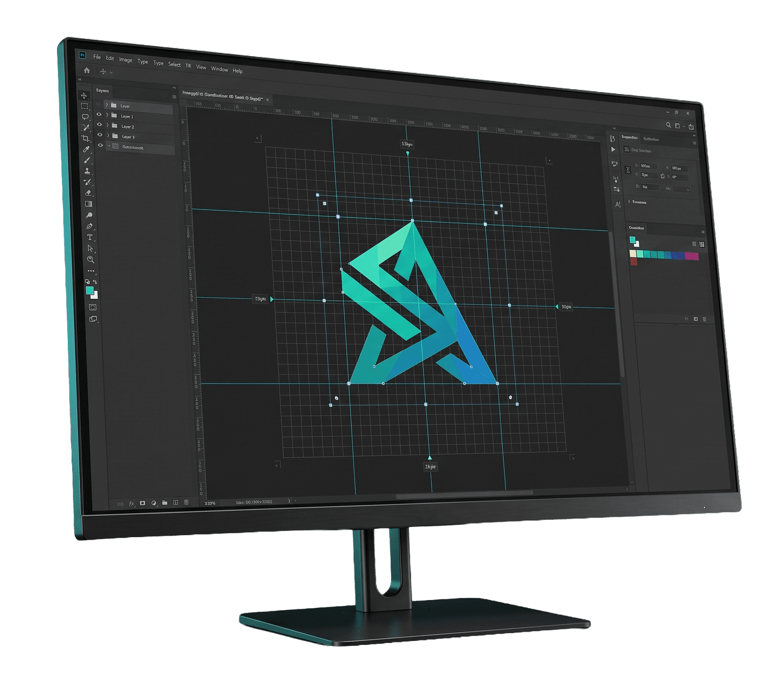 Monitor mostrando el trabajo en pantalla