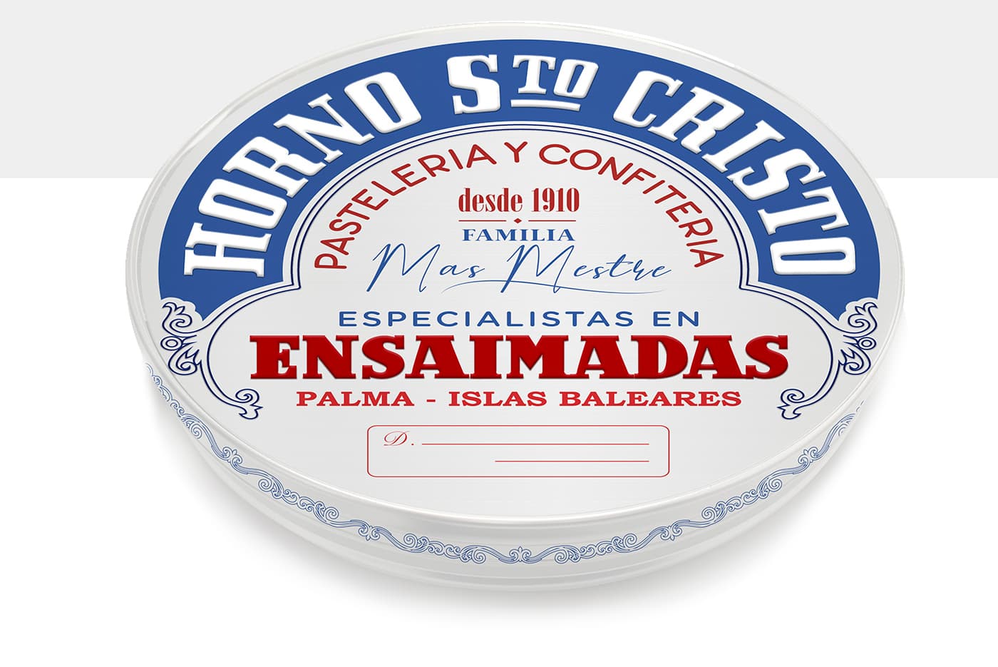 Tapa metálica redonda de la Edición Especial 110 años de la familia Mas Mestre