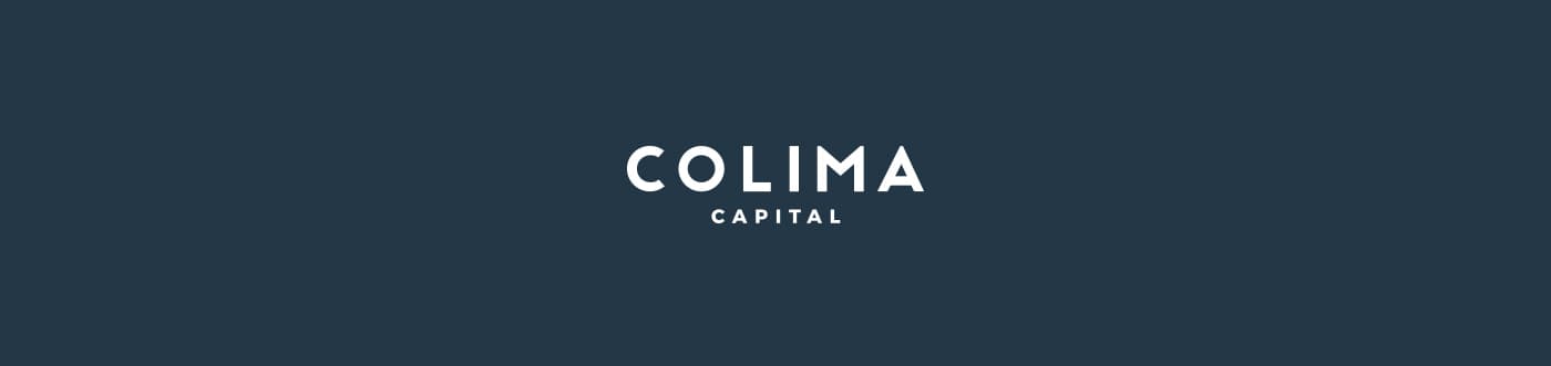 Colima Capital logo in white on a navy-blue background