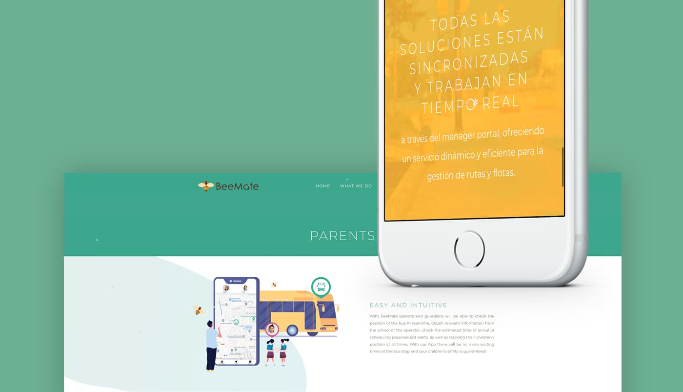 iPhone mockup showing the welcome screen of the parents' section