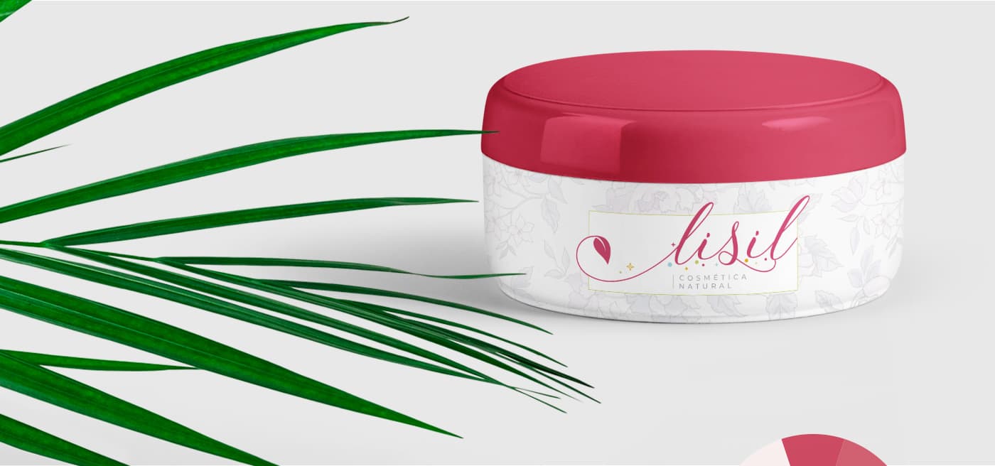 Pot de crema amb tapa vermella i estampat floral subtil de la marca