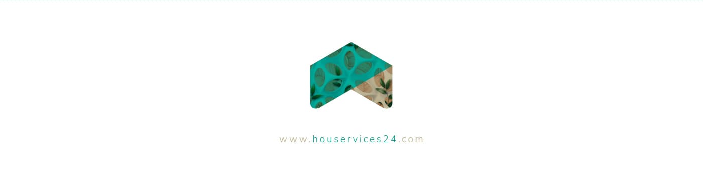 Two-tone roof icon in turquoise and beige with the brand's URL