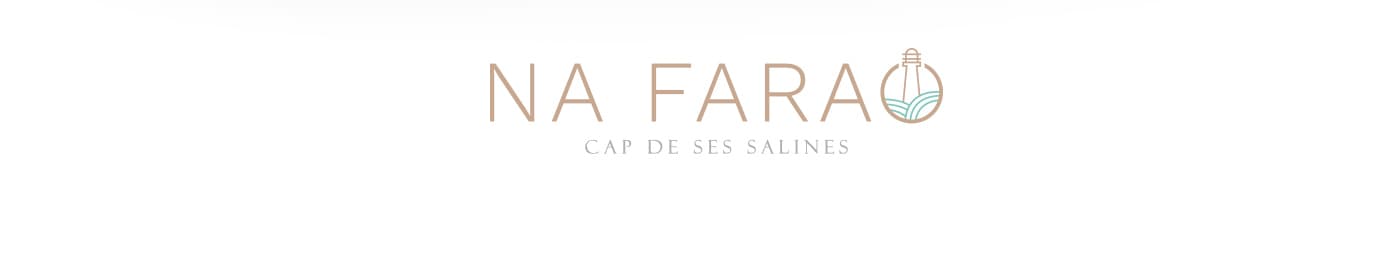 Logotip final de Na Farao amb l'isotip del far sobre fons blanc