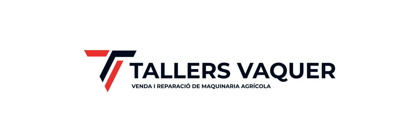 Tallers Vaquer logotype with the T symbol in red and black on a white background