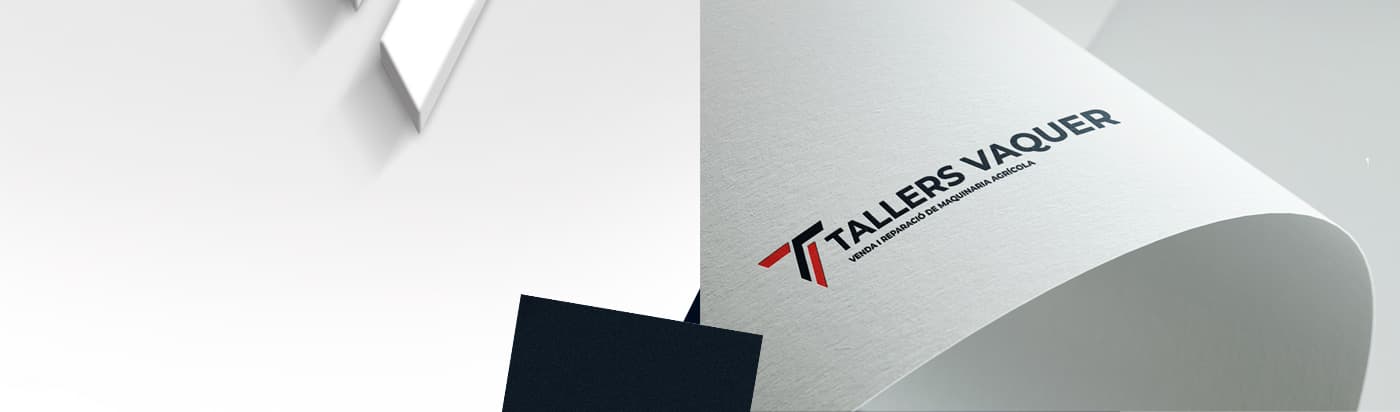 Corporate stationery with the logotype printed on a curved sheet of paper