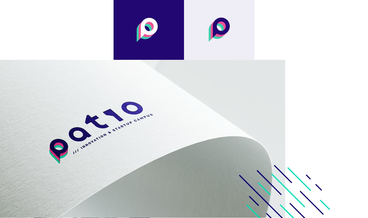 Variacions de l'isotip en color i logotip gravat en relleu sobre paper