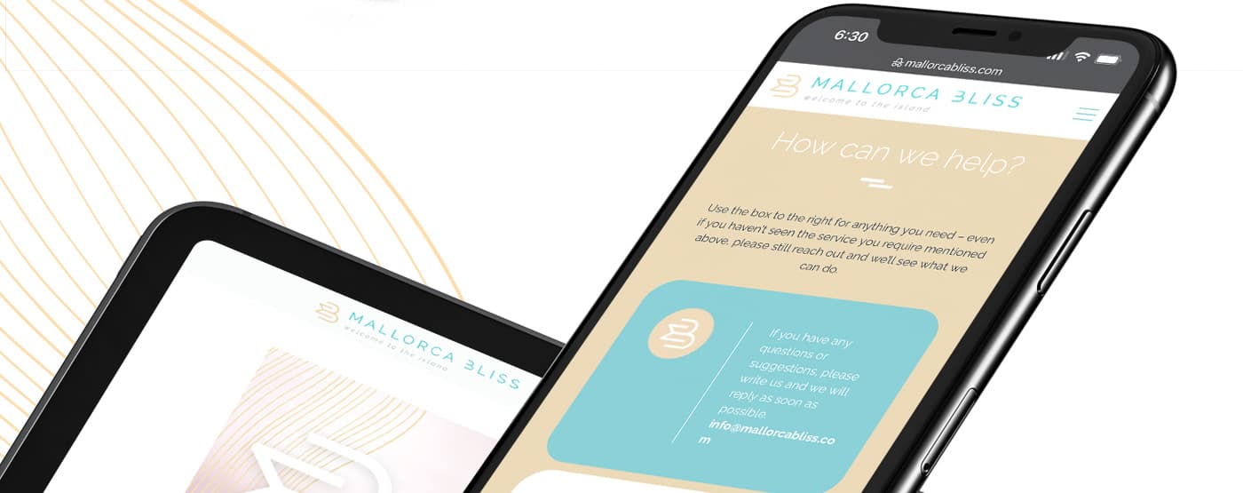 Tablet and mobile mockup with the How Can We Help contact section
