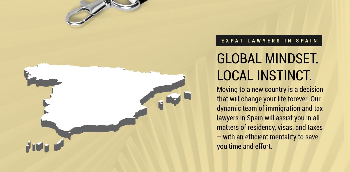 Tarjeta con el mapa de España y el titular Global mindset, local instinct