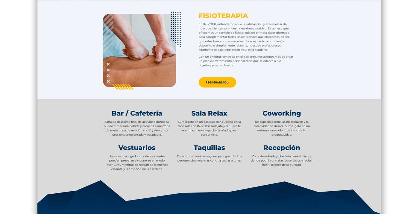 Physiotherapy section and amenities of the sports centre