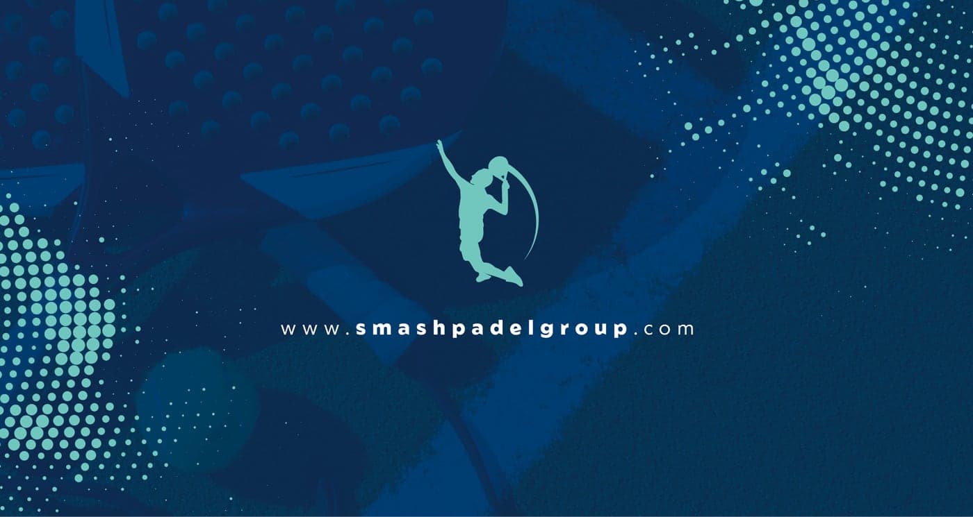 Fons blau marí amb l'isotip del jugador i la url del lloc web