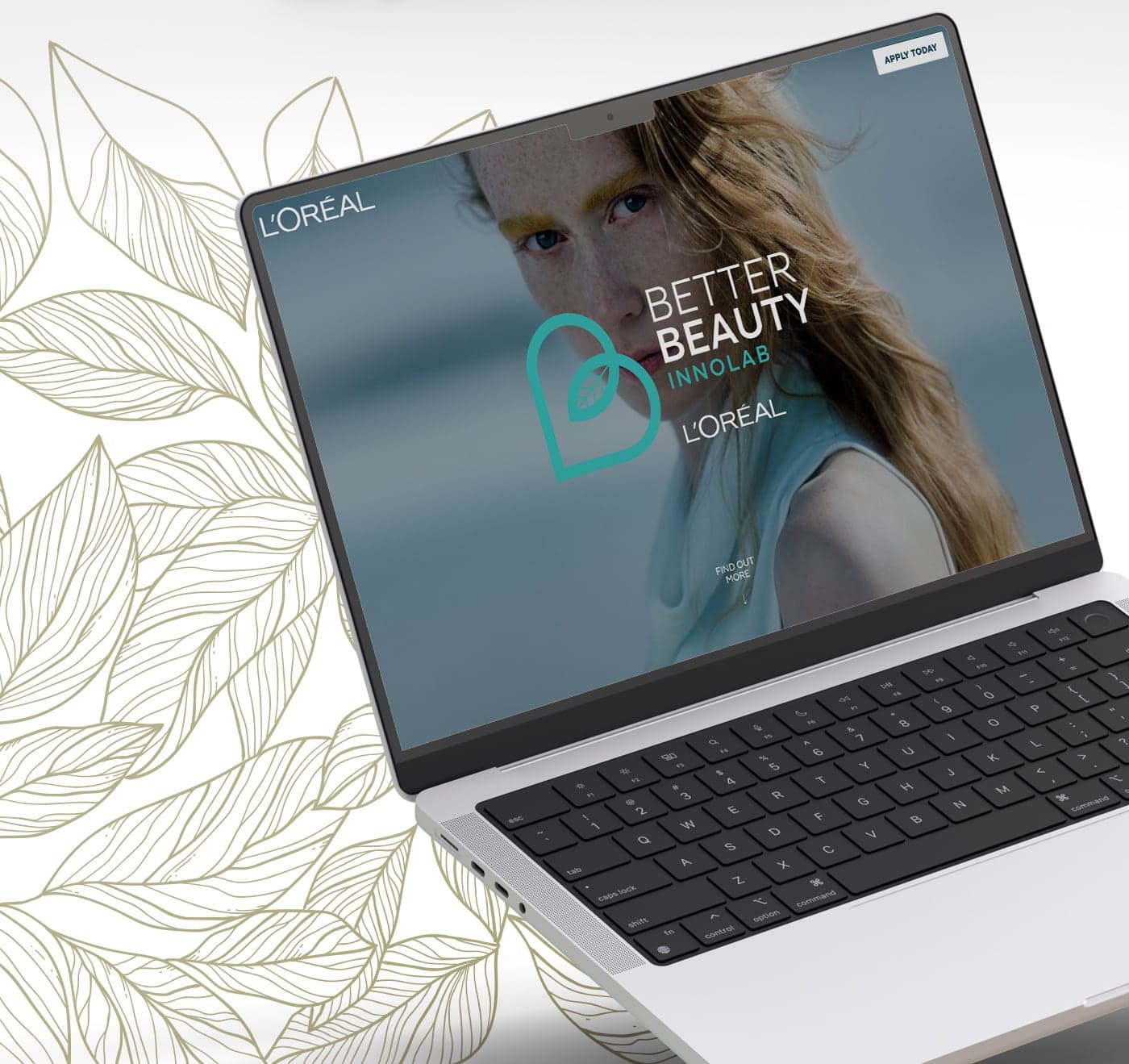 Pàgina web de Better Beauty Innolab mostrada a la pantalla d'un portàtil
