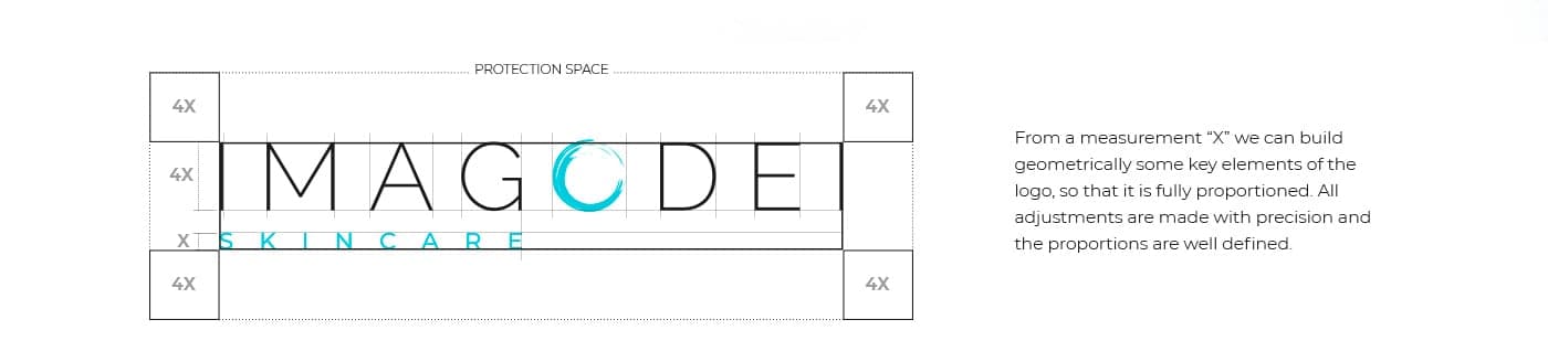 Diagram of the logo's clear space and proportions