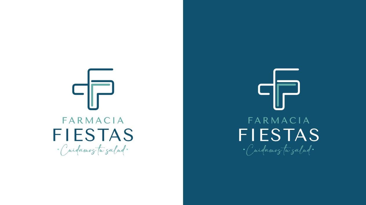 Logotipo vertical con el eslogan Cuidamos tu salud en caligrafía