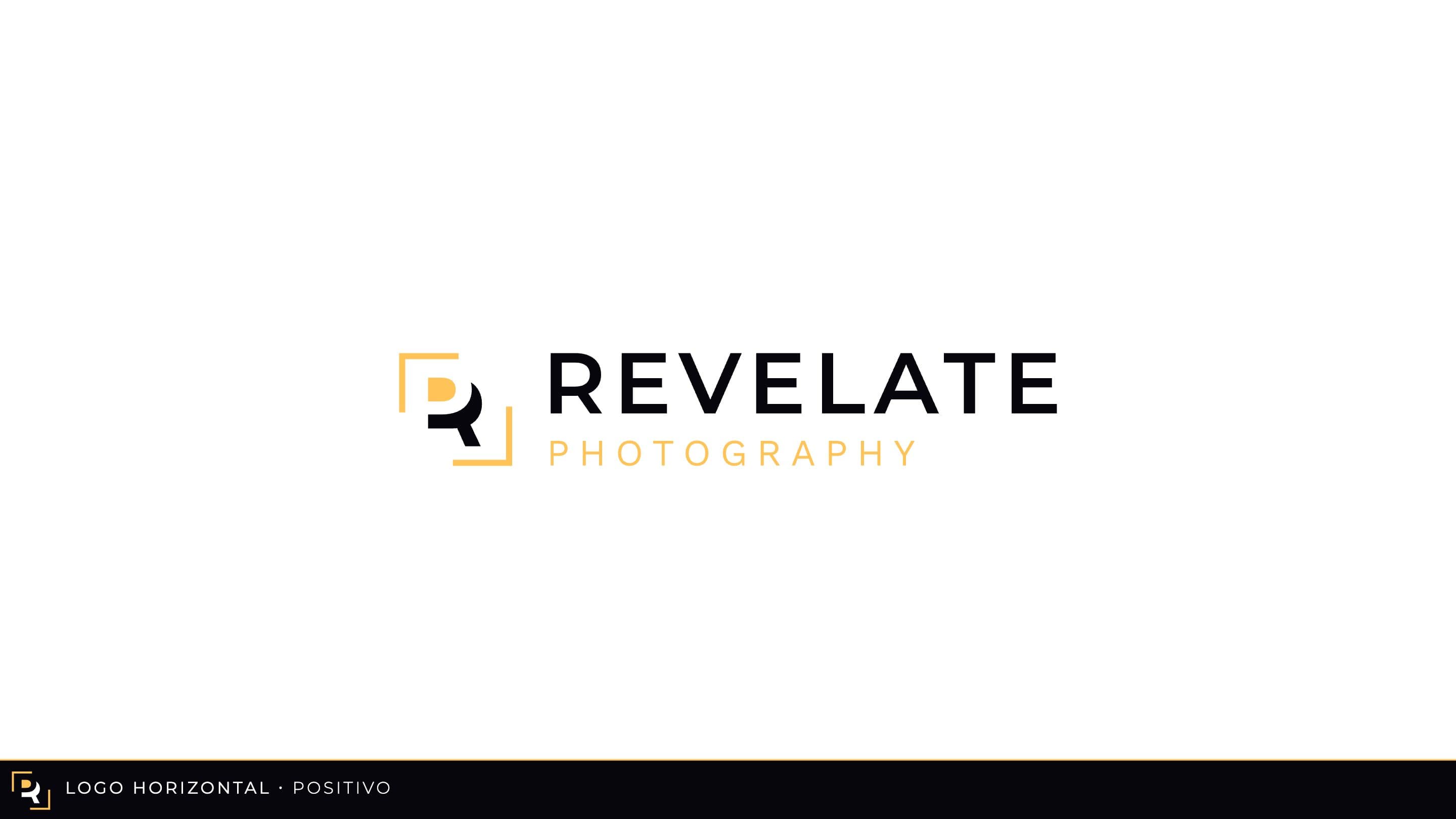 Logotip horitzontal de Revelate Photography en versió positiva