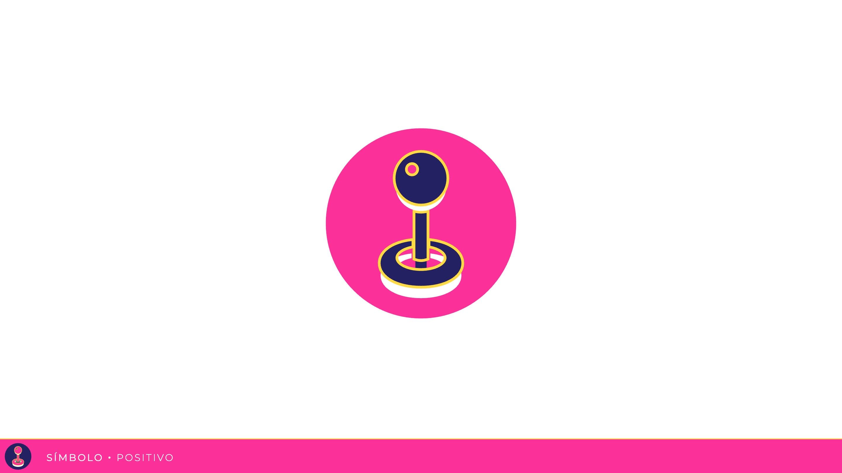 Joystick symbol in positive version inside a pink circle