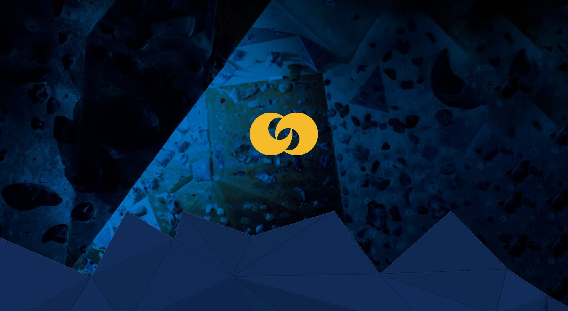 Climbing holds turned into a symbol of strength for a climbing gym.