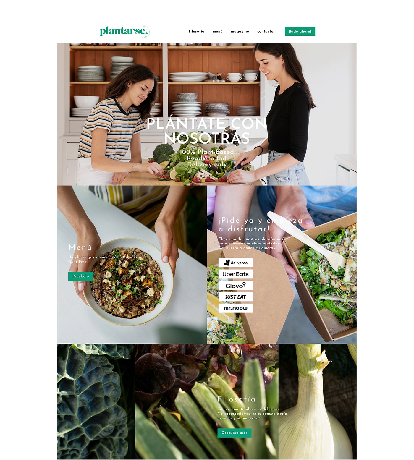 diseño web de la home de Plantarse